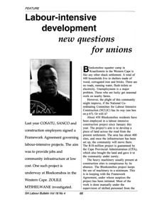 Labour-intensive development: new questions for trade unions