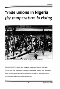 Trade unions in Nigeria: the remperature is rising