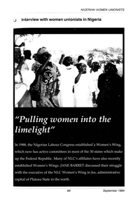 Interview with women unionists in Nigeria