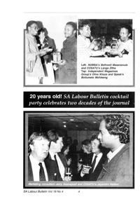20 years old! SA Labour Bulletin cocktail party celebrates two decades of the journal