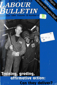South African Labour Bulletin Volume 18 Number 4 September 1994