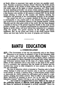 Bantu education: A communication