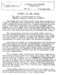 Liberation Number 1 February 1953