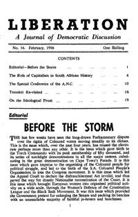 Editorial: Before the storm