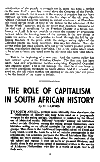 The role of capitalism in South African history