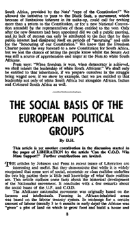 The social basis of the European political groups