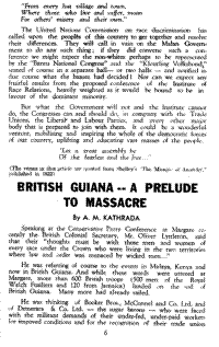 British Guiana - a prelude to massacre