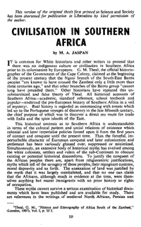 Civilisation in southern Africa