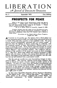 Prospects for peace