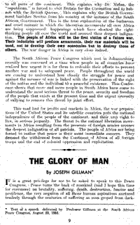 The glory of man