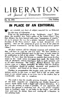 In place of an editorial