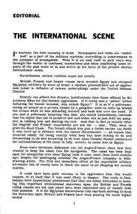 Editorial: The International scene