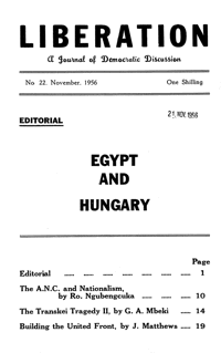 Liberation Number 22 1956