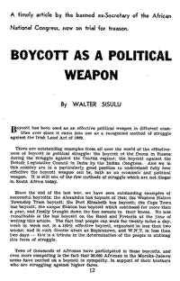 Boycott as a political weapon