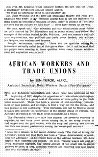 African workers and trade unions