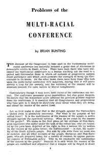 Problems of the multi-racial conference
