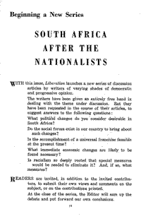 South Africa after the nationalists