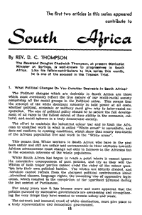 South Africa after the Nats