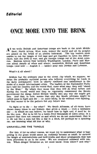 Editorial: Once more unto the brink
