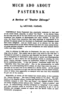 Much ado about Pasternak: A review of Doctor Zhivago