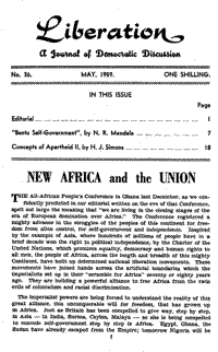 New Africa and the union