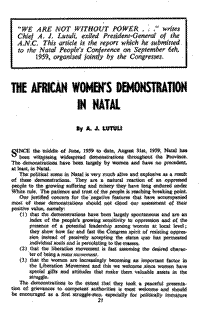 The African womens demonstration in Natal