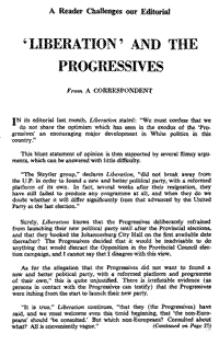 Liberation and the progressives