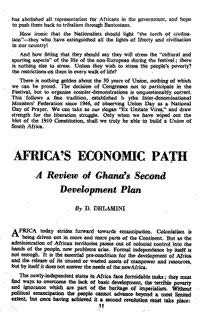 Africa`s economic path : a review of Ghana`s second development plan
