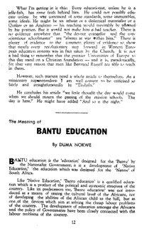 The meaning of bantu education