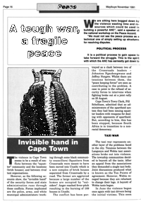 A tough war, a fragile peace