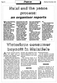 Natal and the peace process: an organiser reports