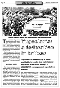 Yugoslavia: a federation in tatters