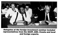 Photograph: Delegates at the foreign investment seminar included representatives from the SACP,ANC,Cosatu and local and foreign experts