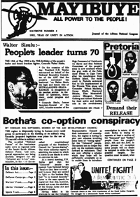 
Mayibuye Number 5 1982 Year of unity in action
