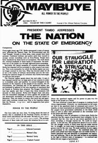 Mayibuye Number 7 1985 Year of the cadre
