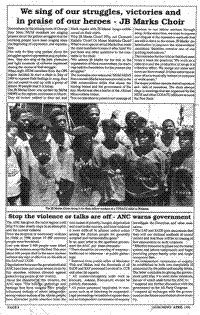 Stop the violence or talks are off - ANC warns government