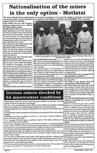 Nationalisation of the mines is the only option