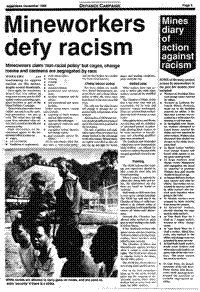 Mines diary of action against racism
