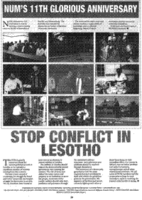 Stop conflict in Lesotho : NUMs 11th glorio