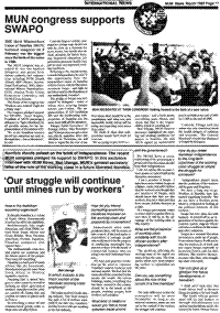 MUM Congress supports SWAPO
