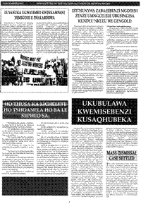 Luyanuka ugwayimbo kwinkampani yemigodi e Phalaborwa (article written in Xhosa language)