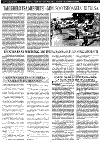 Tahlehelo tsa mesebetsi- mmuso o tshoanela ho thusa (article written in Sotho language)
