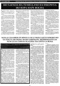 NUM le Chamber of Mines li ne li nkile leeto mmoho ho ea ithuta ho hong mane Geremane. presidente oa NUM le oa com ba hlalosa tsa leeto la bona (article written in Sotho language)