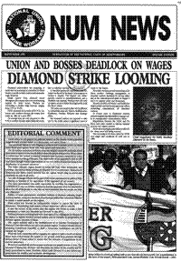 Union and bosses deadlock on wages: diamond strike looming