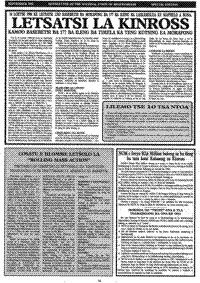 Letsatsi la Kinross: kamoo basebetsi ba 177 ba ileng ba timela ka teng kotsing ea morafong (article written in Sotho language)