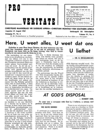 Pro Veritate Volume 4 Number 4 August 1965