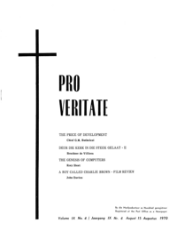 Pro Veritate Volume8 No 4 August 1969