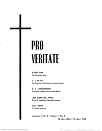 Pro Veritate Volume 05 No 8 December 15 1966