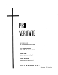 Pro Veritate Volume 06 No 8 December 15 1967