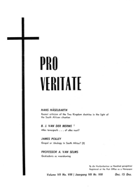 Pro Veritate Volume 07 No 8 December 15 1968